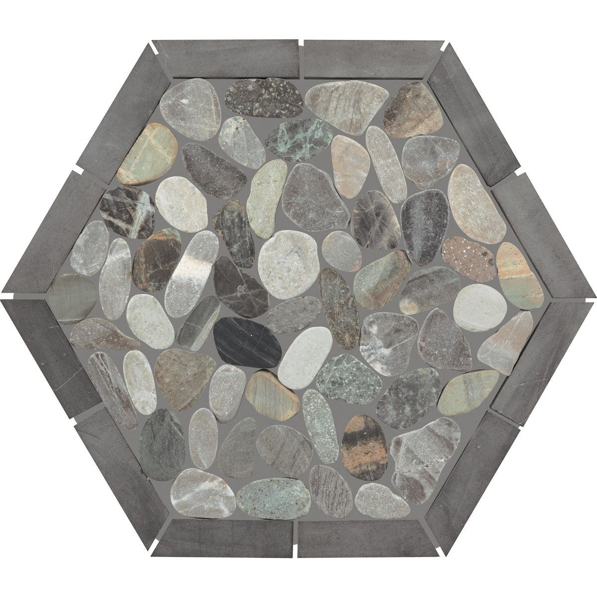 Daltile Pebble Oasis Coastal (PB46) natural stone pebble mosaic
