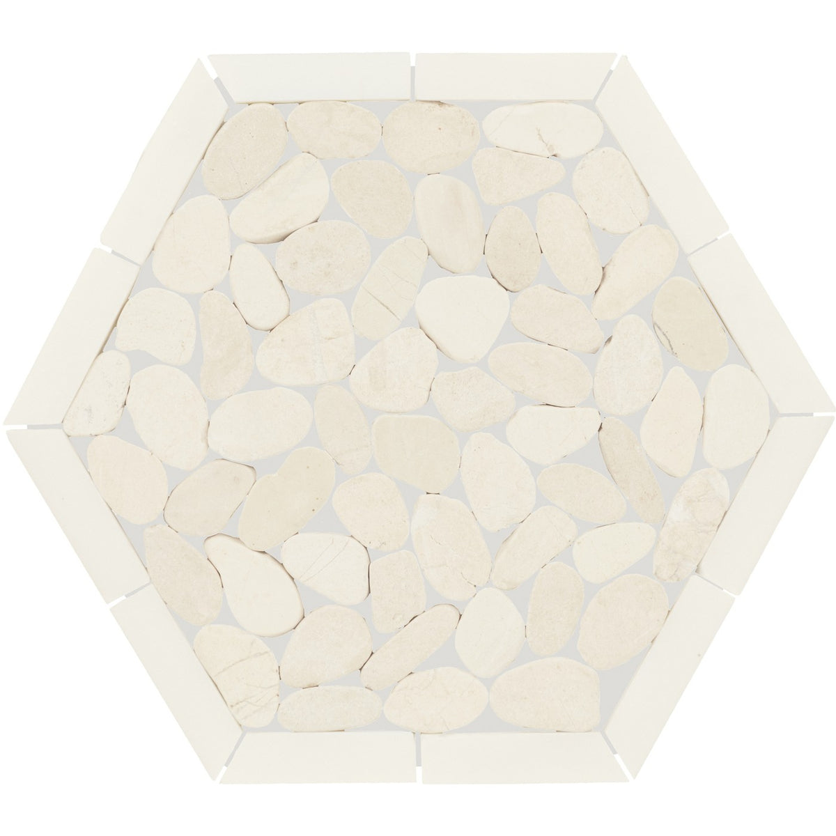 Daltile Pebble Oasis Icicle (PB47) natural stone pebble mosaic