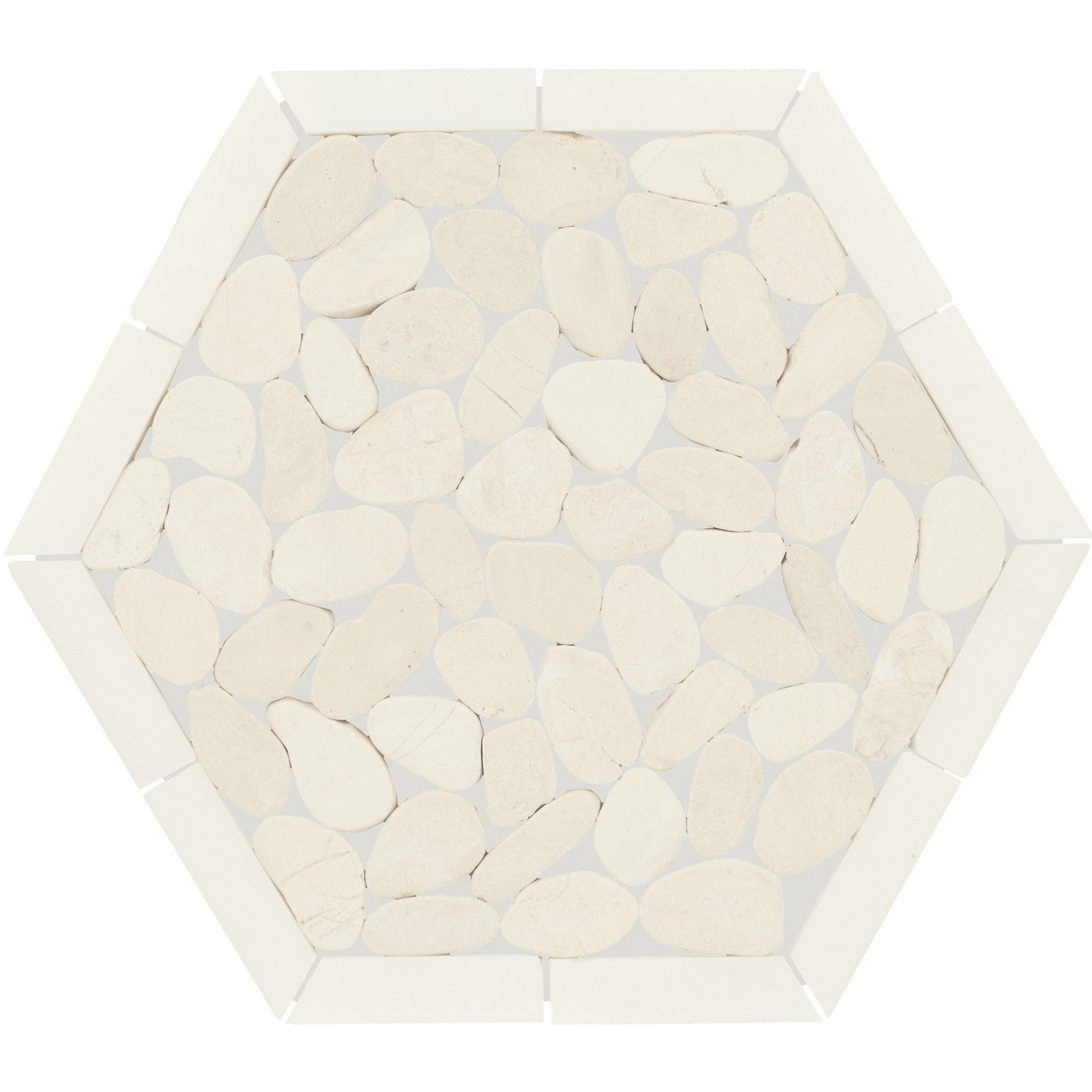 Daltile Pebble Oasis Icicle (PB47) natural stone pebble mosaic