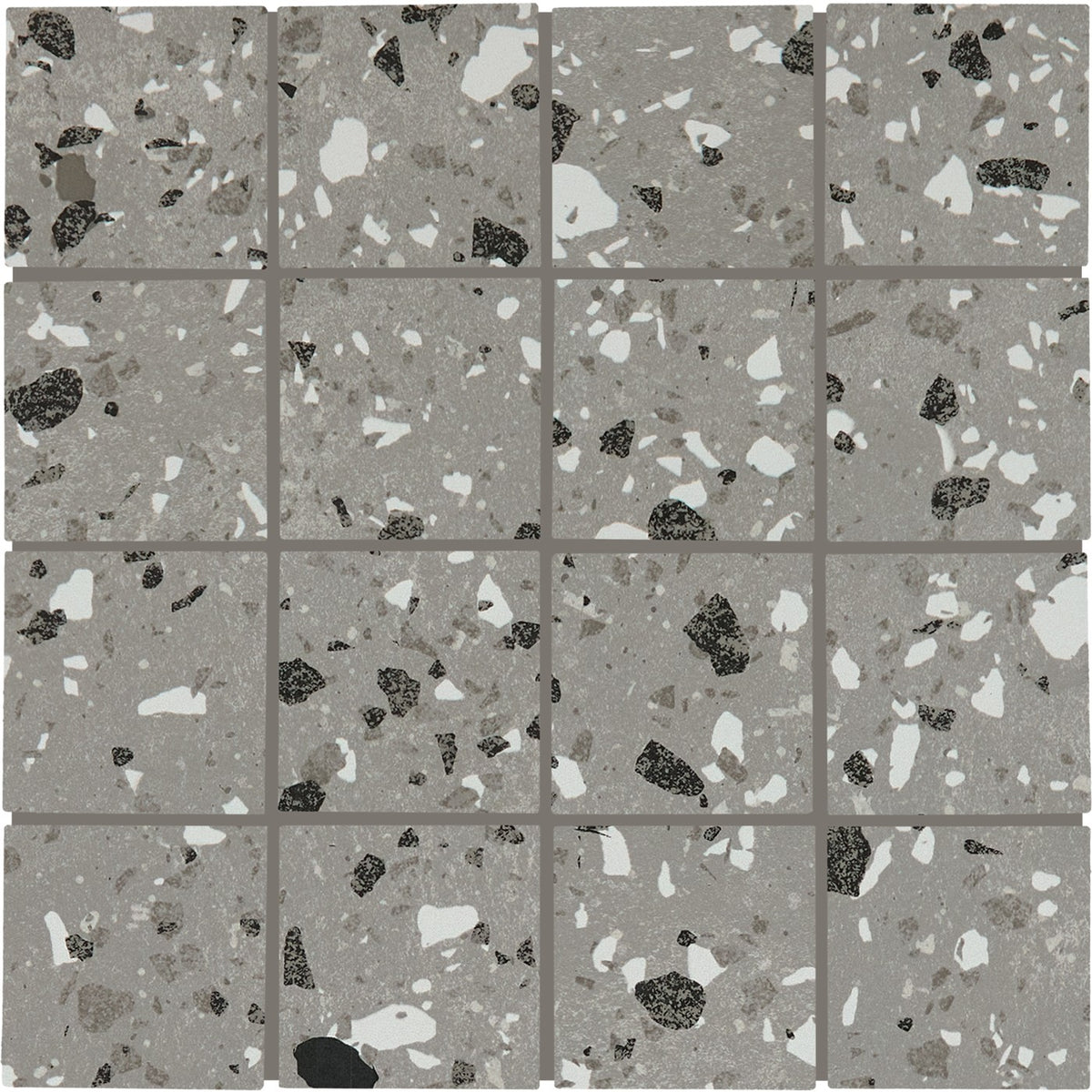 Daltile Poke Smoke Flecks matte ceramic mosaic