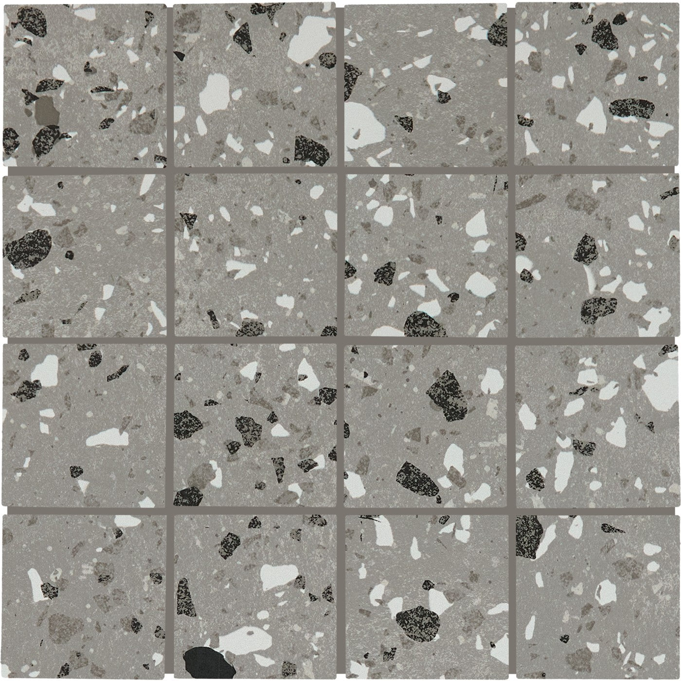Daltile Poke Smoke Flecks matte ceramic mosaic