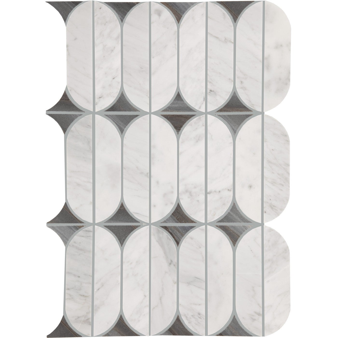 Perfit Mosaix Ashen Palissandro & Carrara Spring marble mosaic