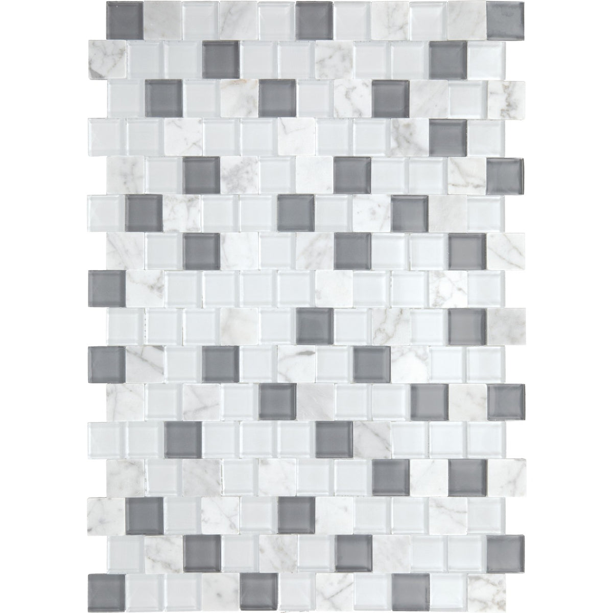 Perfit Mosaix White Carrara & Glass 1x1 mosaic