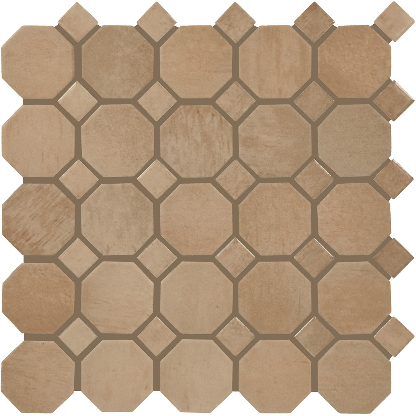 Daltile Relicca Foxed octagon-dot mosaic