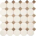 Daltile Relicca Pristine Foxed octagon-dot mosaic