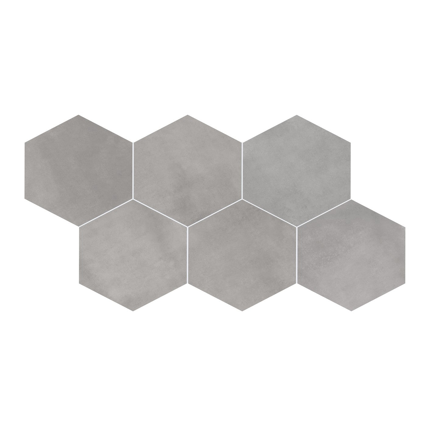 Daltile Scrapbook Memory Grey 8in hexagon concrete-look porcelain tile