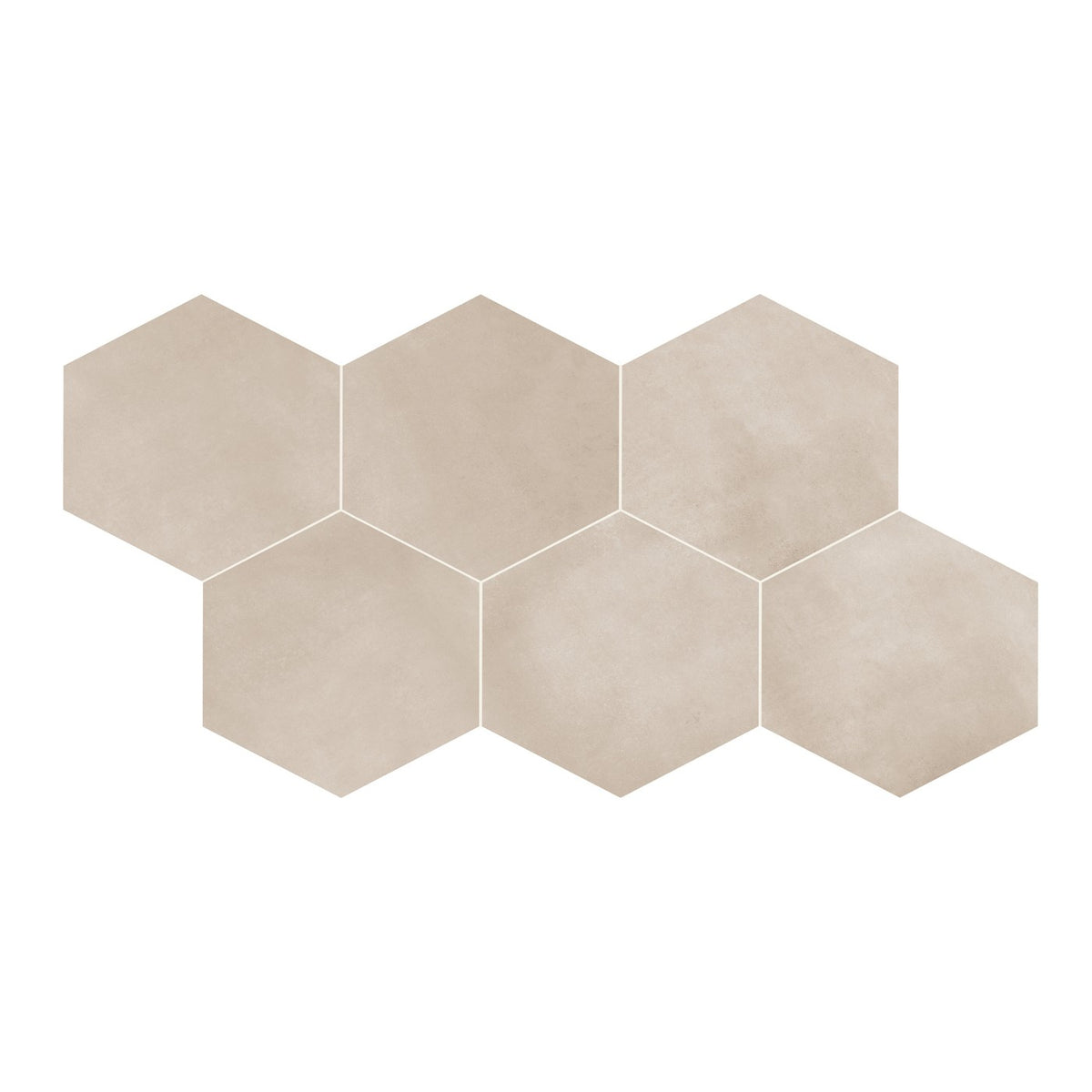 Daltile Scrapbook Cherished Greige 8in hexagon concrete-look porcelain tile