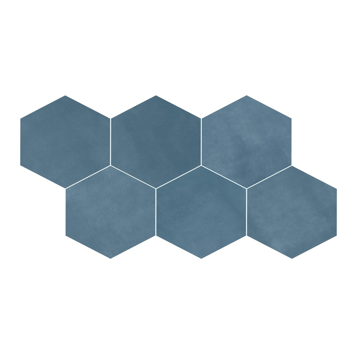 Daltile Scrapbook Keepsake Blue 8in hexagon concrete-look porcelain tile
