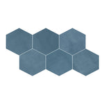 Daltile Scrapbook Keepsake Blue 8in hexagon concrete-look porcelain tile