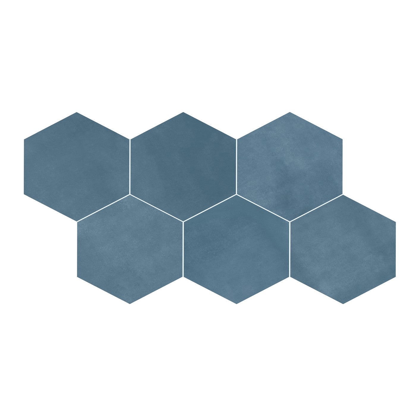 Daltile Scrapbook Keepsake Blue 8in hexagon concrete-look porcelain tile