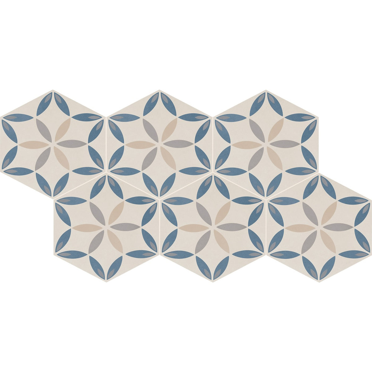 Daltile Scrapbook Petal 8in hexagon decor porcelain tile