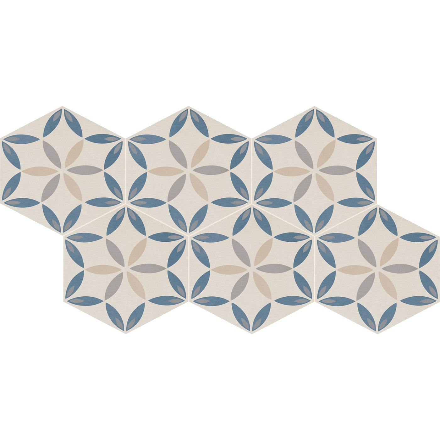 Daltile Scrapbook Petal 8in hexagon decor porcelain tile