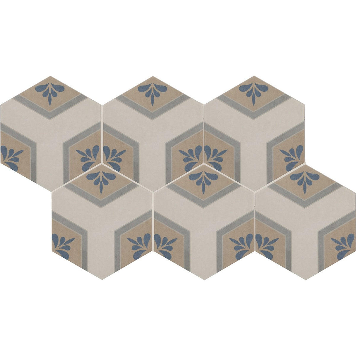 Daltile Scrapbook Quilt 8in hexagon decor porcelain tile