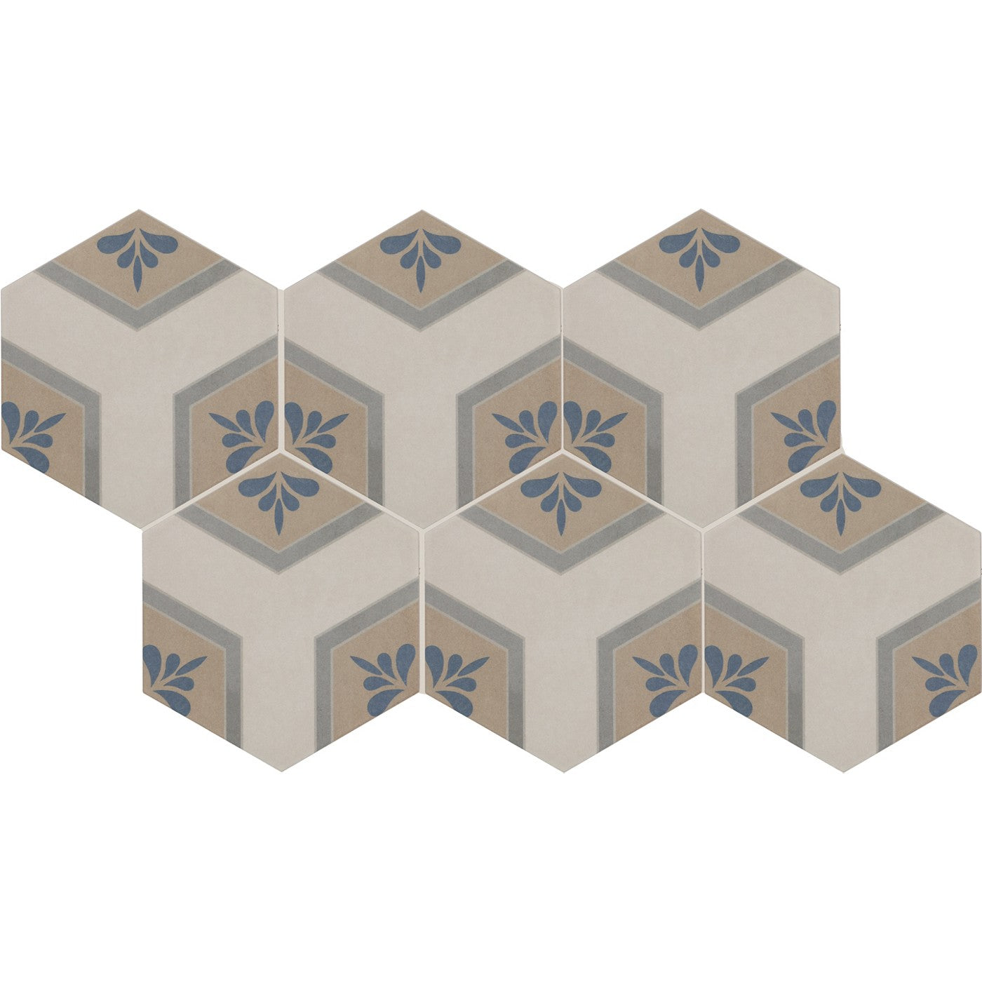 Daltile Scrapbook Quilt 8in hexagon decor porcelain tile