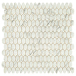 Daltile Statuette glass mosaic in Venetian White