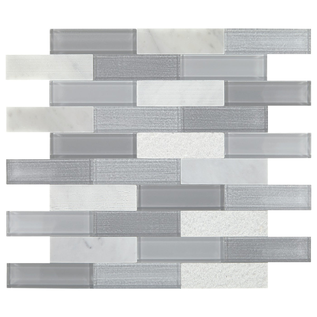 Daltile Simplystick Mosaix Stormy Mist stone and glass blend peel-and-stick mosaic