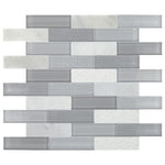 Daltile Simplystick Mosaix Stormy Mist stone and glass blend peel-and-stick mosaic