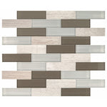 Daltile Simplystick Mosaix Chenille White stone and glass blend peel-and-stick mosaic