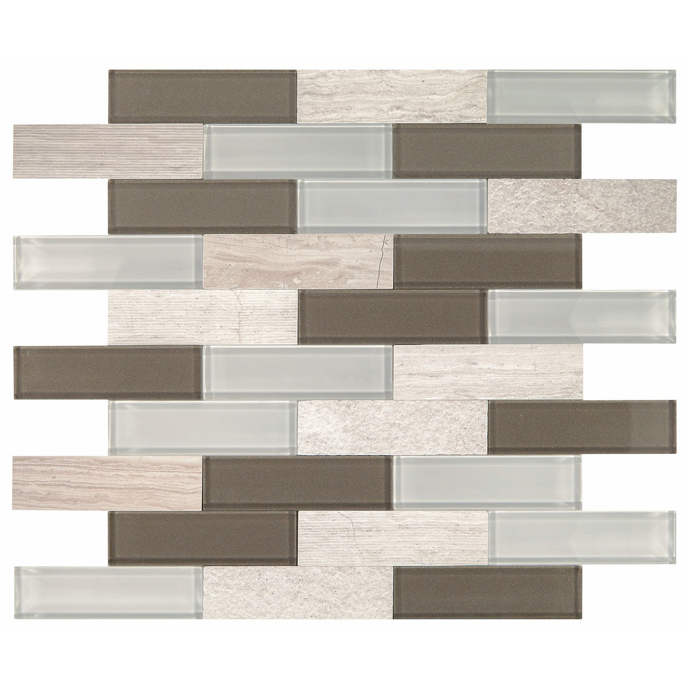 Daltile Simplystick Mosaix Chenille White stone and glass blend peel-and-stick mosaic