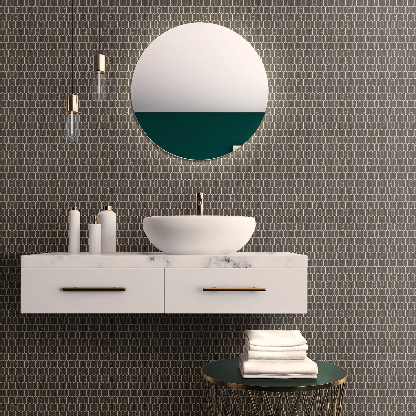 Daltile Statuette glass mosaic room scene