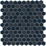 Daltile Uptown Glass Ebony 1 inch hex mosaic