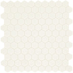 Daltile Uptown Glass Matte Alabaster 1 inch hex mosaic