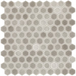 Daltile Uptown Glass Matte Frst Moka 1 inch hex mosaic