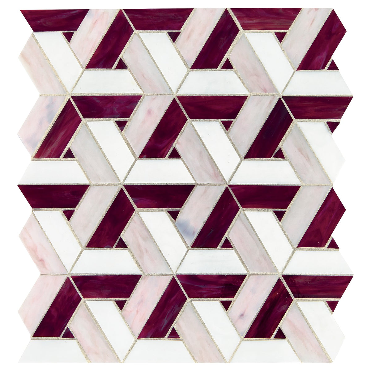 Daltile Vivify glass mosaic in Bordeaux