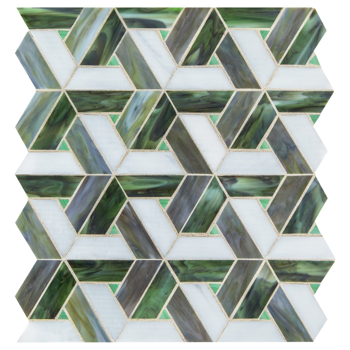 Daltile Vivify glass mosaic in Enchanted Green