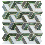 Daltile Vivify glass mosaic in Enchanted Green