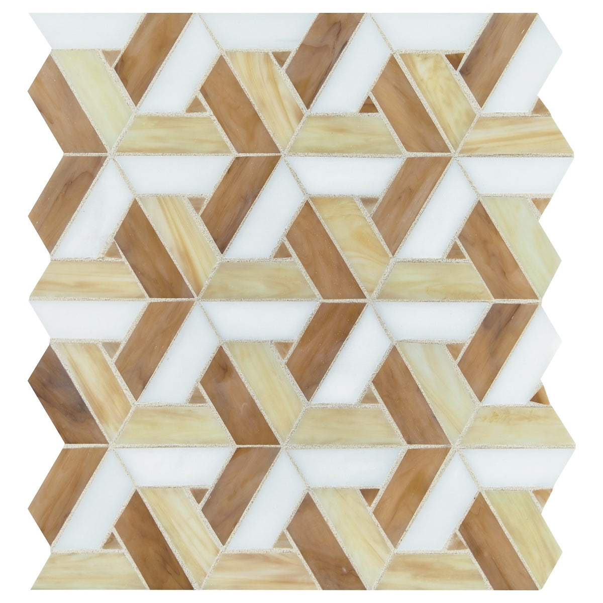 Daltile Vivify glass mosaic in Heirloom Gold