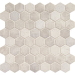 Daltile Vintage Hex mosaic in Wisdom White