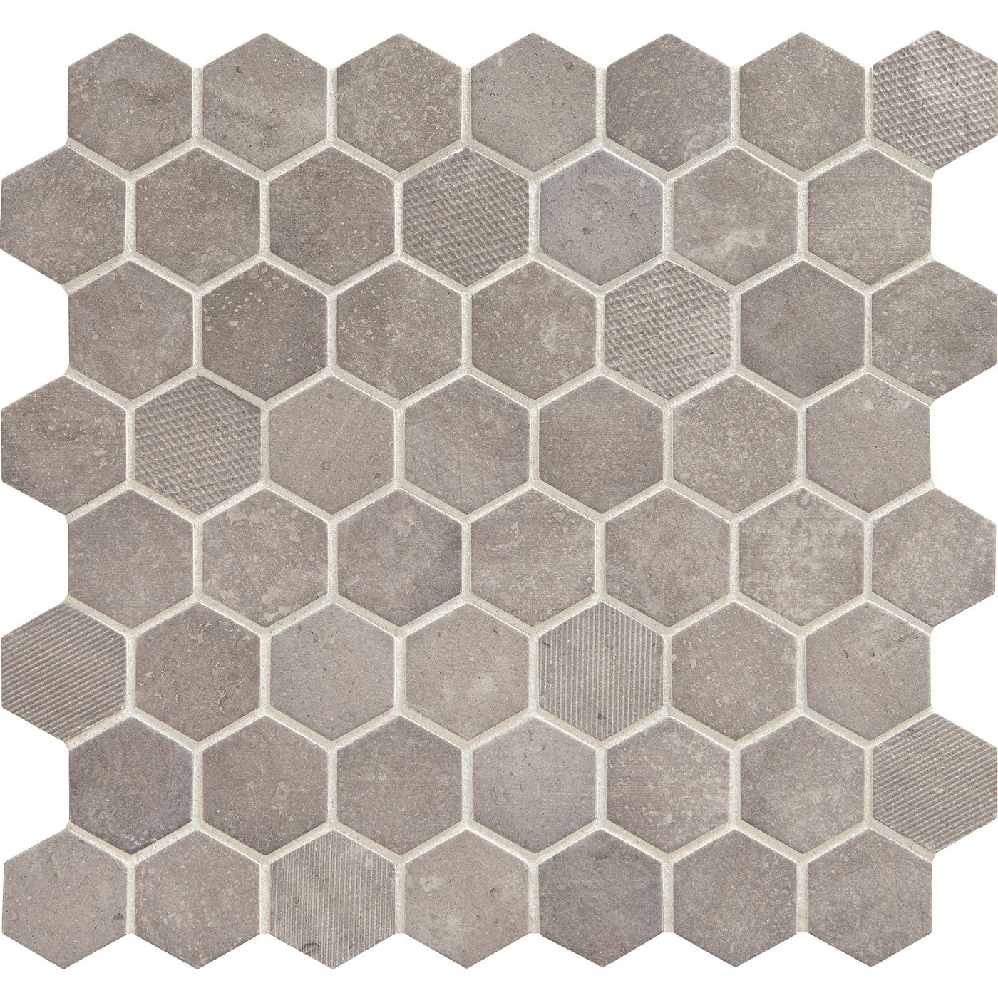 Daltile Vintage Hex mosaic in Artifact Gray