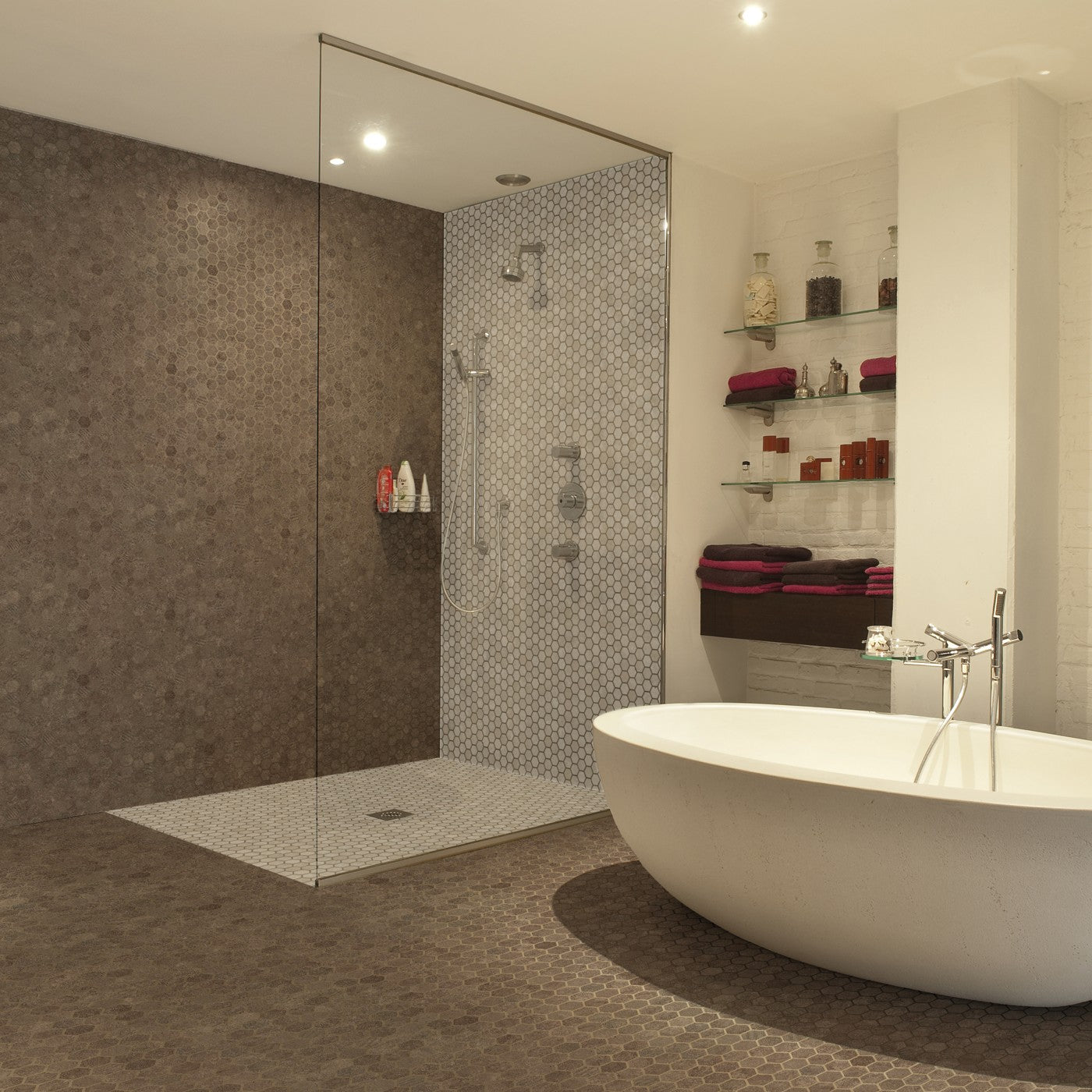 Daltile Vintage Hex mosaic room scene