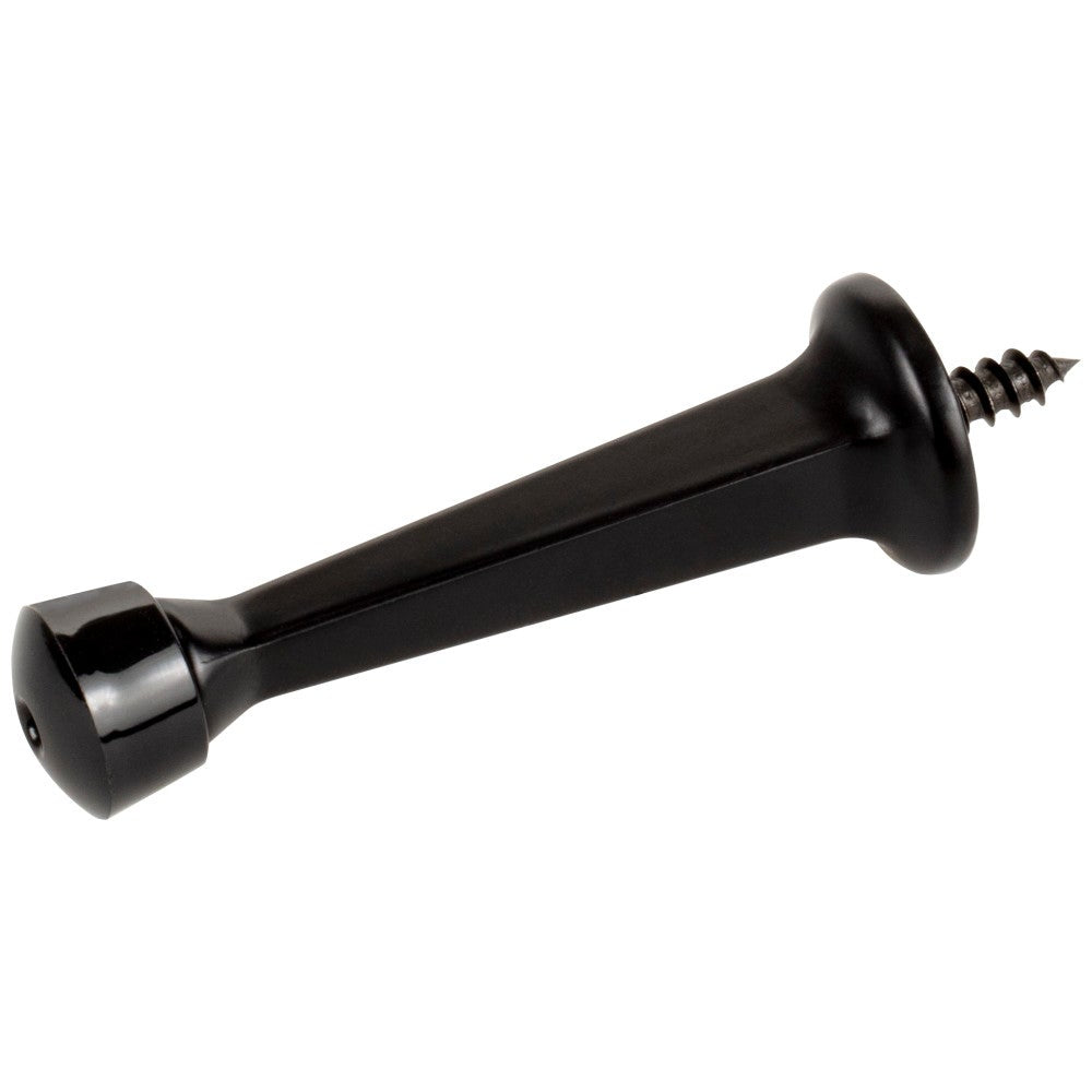 Solid Door Stop with Fixed Screw Attachment - Matte Black