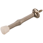 3" Nickel Spring Door Stop with Rubber Tip