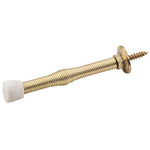 3" Polished Brass Spring Door Stop with Rubber Tip