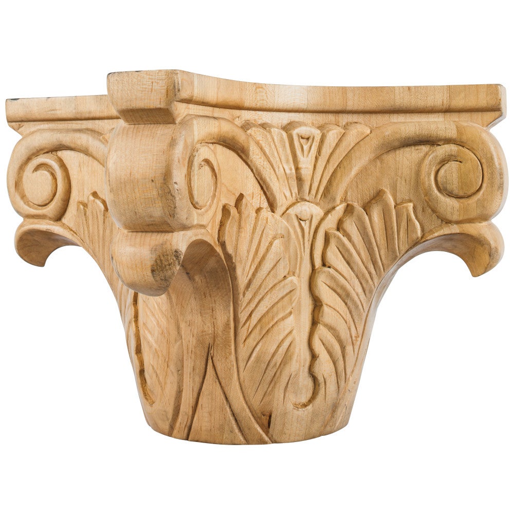 9" W x 9" D x 7" H Alder Acanthus Column Capital