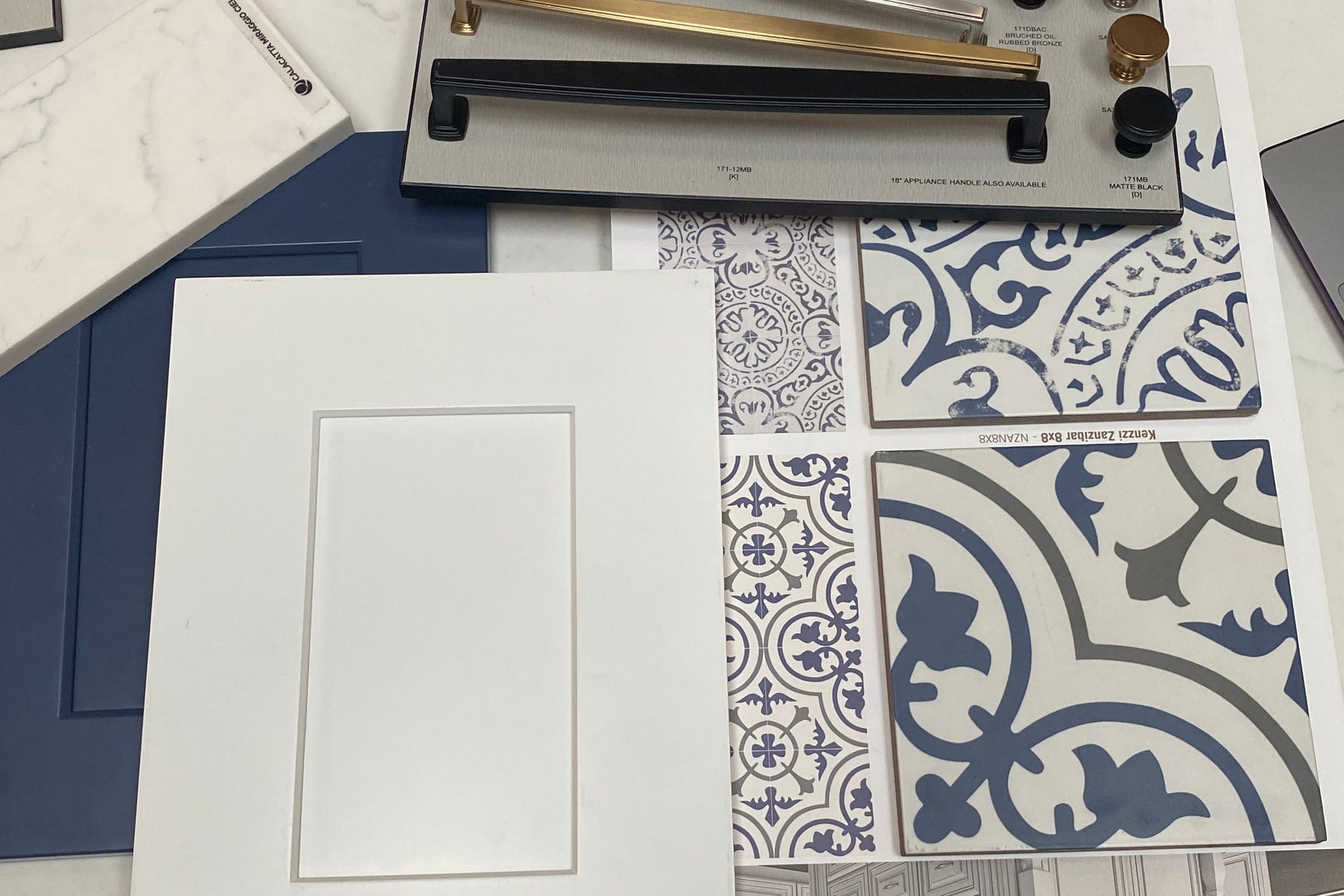 Design board for kitchen or bathroom renovation