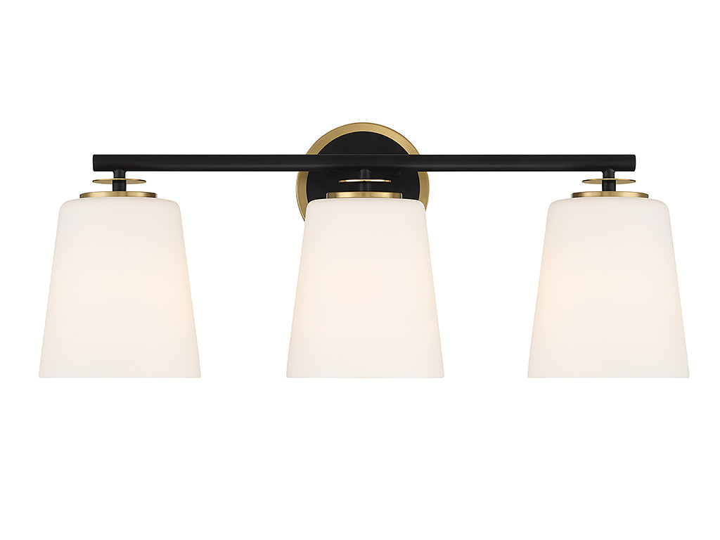 Meridian M80078MBK 3-Light Bathroom Vanity Light