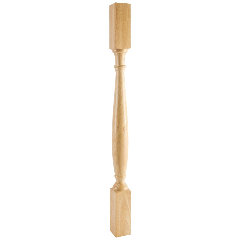 3" W x 3" D x 42" H Rubberwood Turned Post