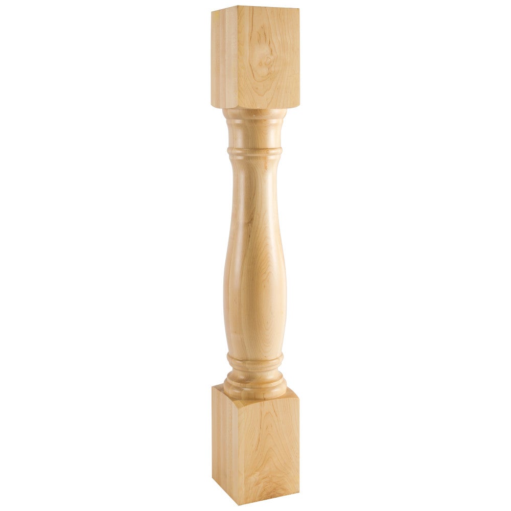 5" W x 5" D x 35-1/2" H Rubberwood Turned Post