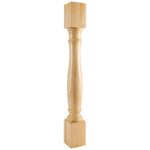 5" W x 5" D x 42" H White Birch Turned Post