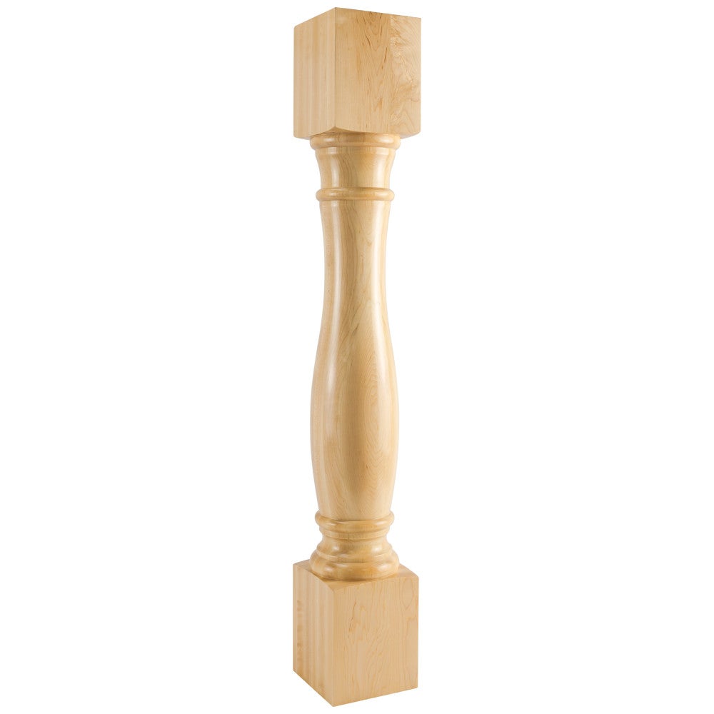 6" W x 6" D x 42" H Rubberwood Turned Post