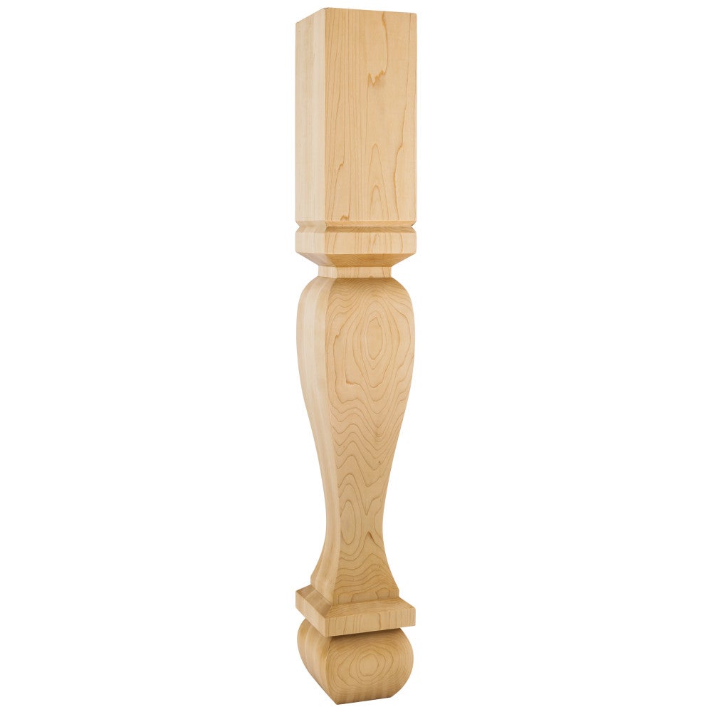 5" W x 5" D x 35-1/2" H Hard Maple Footed Square Post