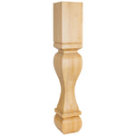 6" W x 6" D x 35-1/2" H Alder Footed Square Post