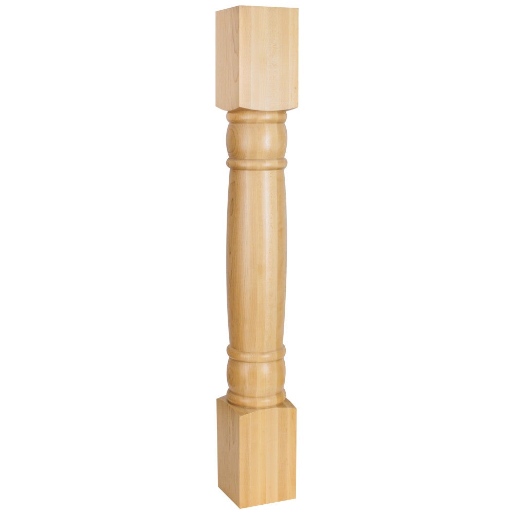 4-1/2" W x 4-1/2" D x 35-1/2" H Hard Maple Doric Post
