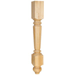 4-1/2" W x 4-1/2" D x 35-1/2" H Rubberwood Turned Leg