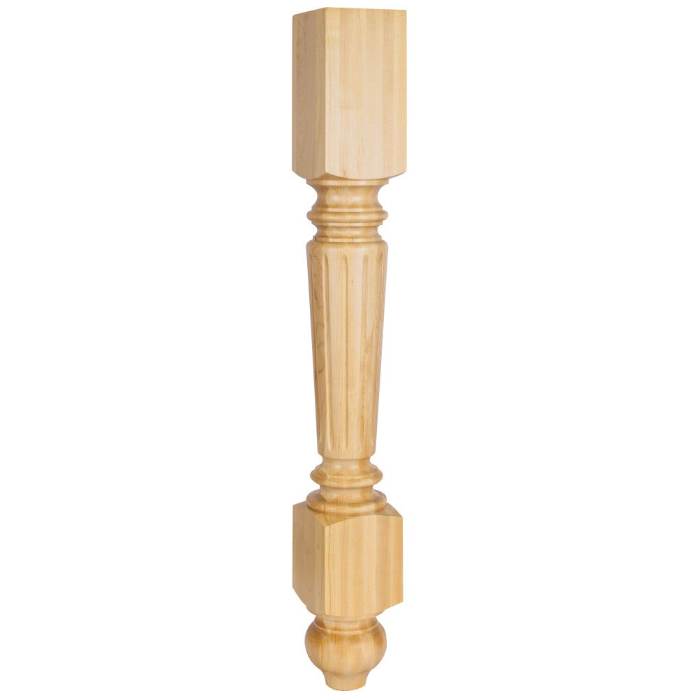 4-1/2" W x 4-1/2" D x 35-1/2" H Hard Maple Fluted Leg