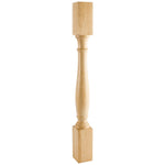 3-1/2" W x 3-1/2" D x 35-1/2" H Rubberwood Turned Post